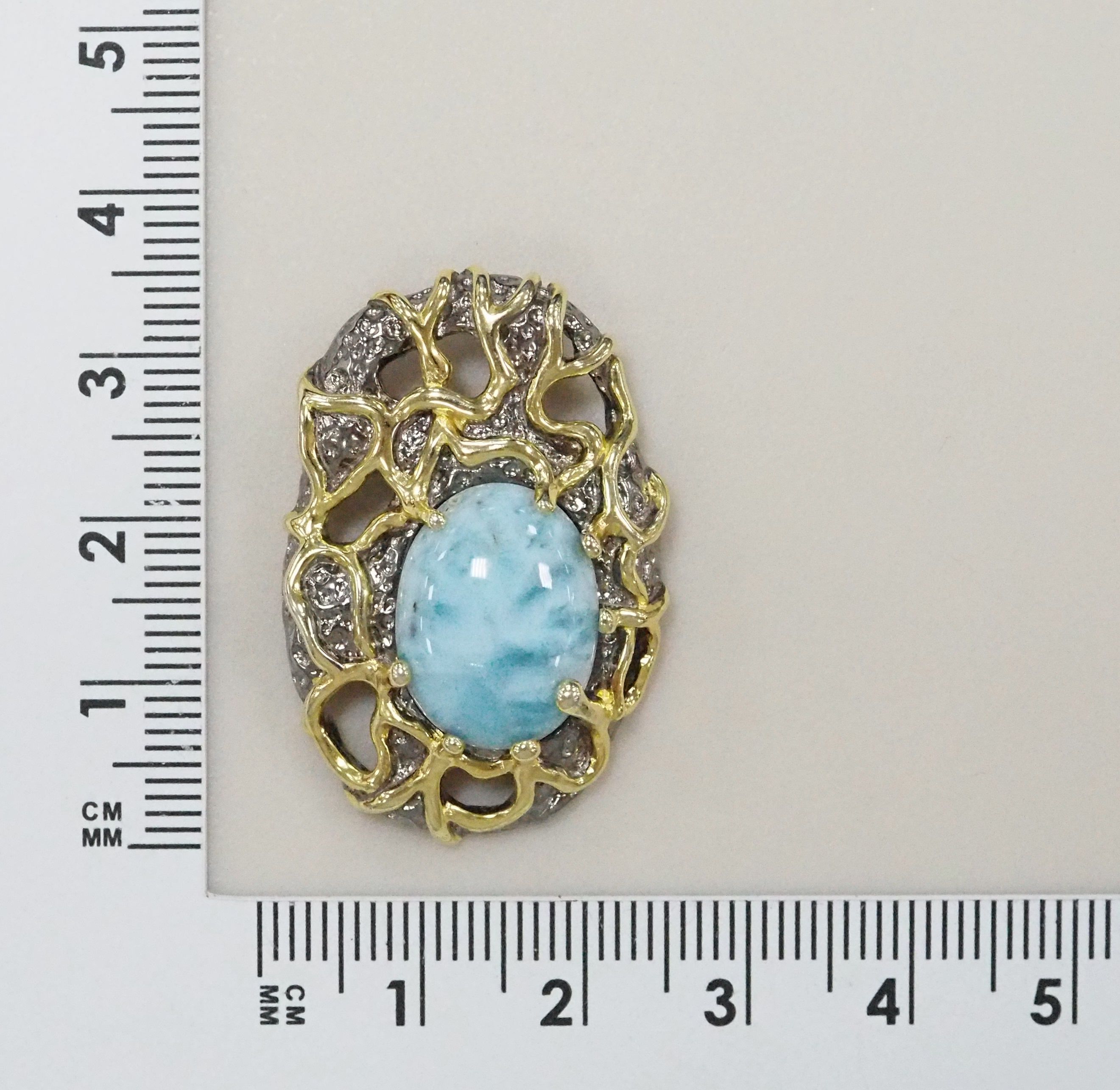Серебряная подвеска с ларимаром